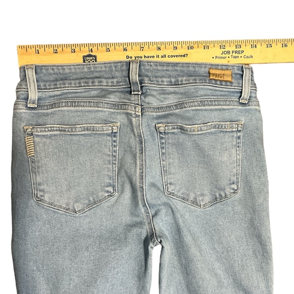 Paige Skyline Ankle Peg Light Blue distressed jeans Size 28 photo measurements - Picture 4 of 11
